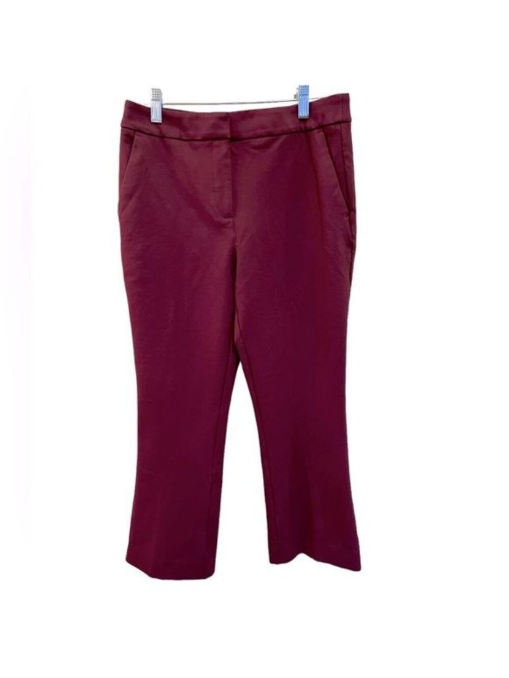 Boden Hampshire Cropped Pants Size 8 R Burgundy Style WM441 Viscose Blend